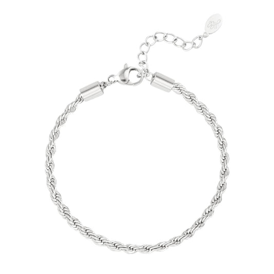 RVS armband met elegant gedraaid ontwerp - tijdloos elegant en feestelijk