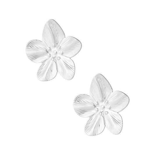 Flower stud earrings (silver)