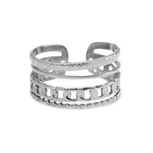 CreEZions RVS ring met gelaagd structuur