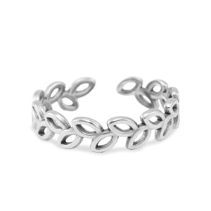CreEZions RVS ring met blaadjes