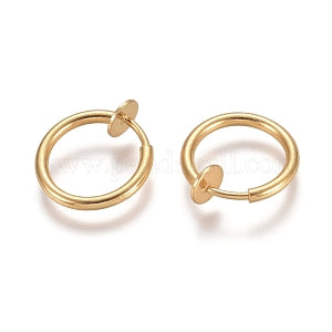Clip oorbellen RVS goud