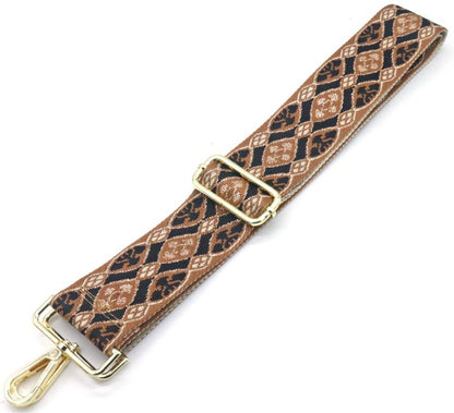 Bag strap brown print