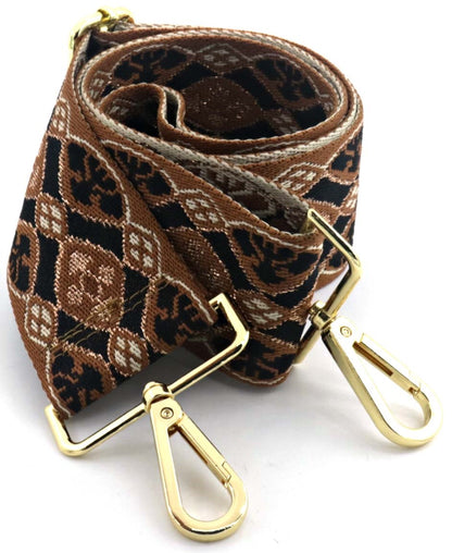 Bag strap brown print