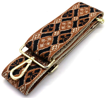 Bag strap brown print