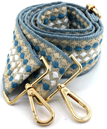 Bag strap blue/white dots