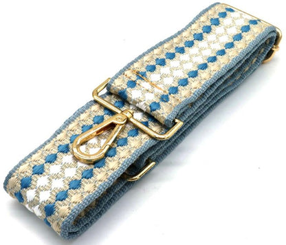 Bag strap blue/white dots