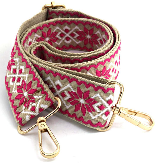 Bag strap pink/white star