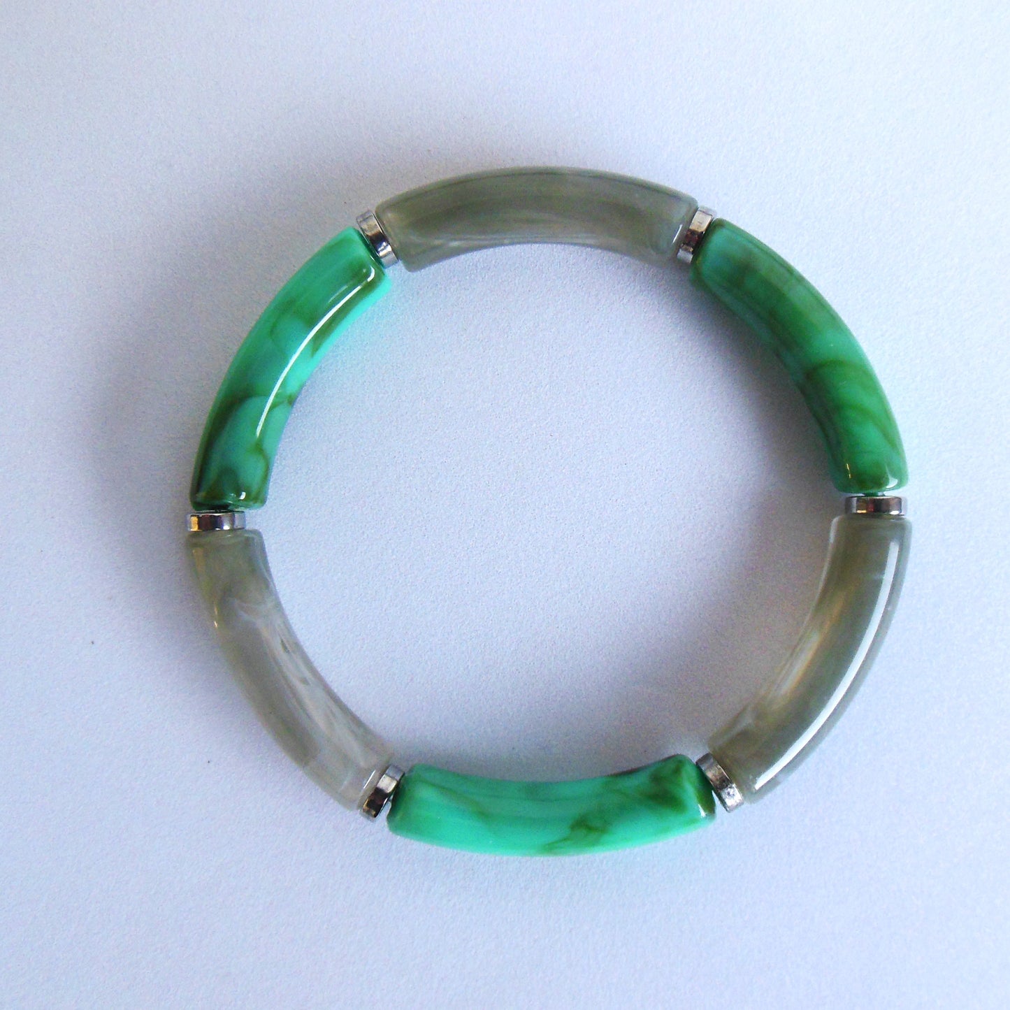 Tube bracelet grey/green