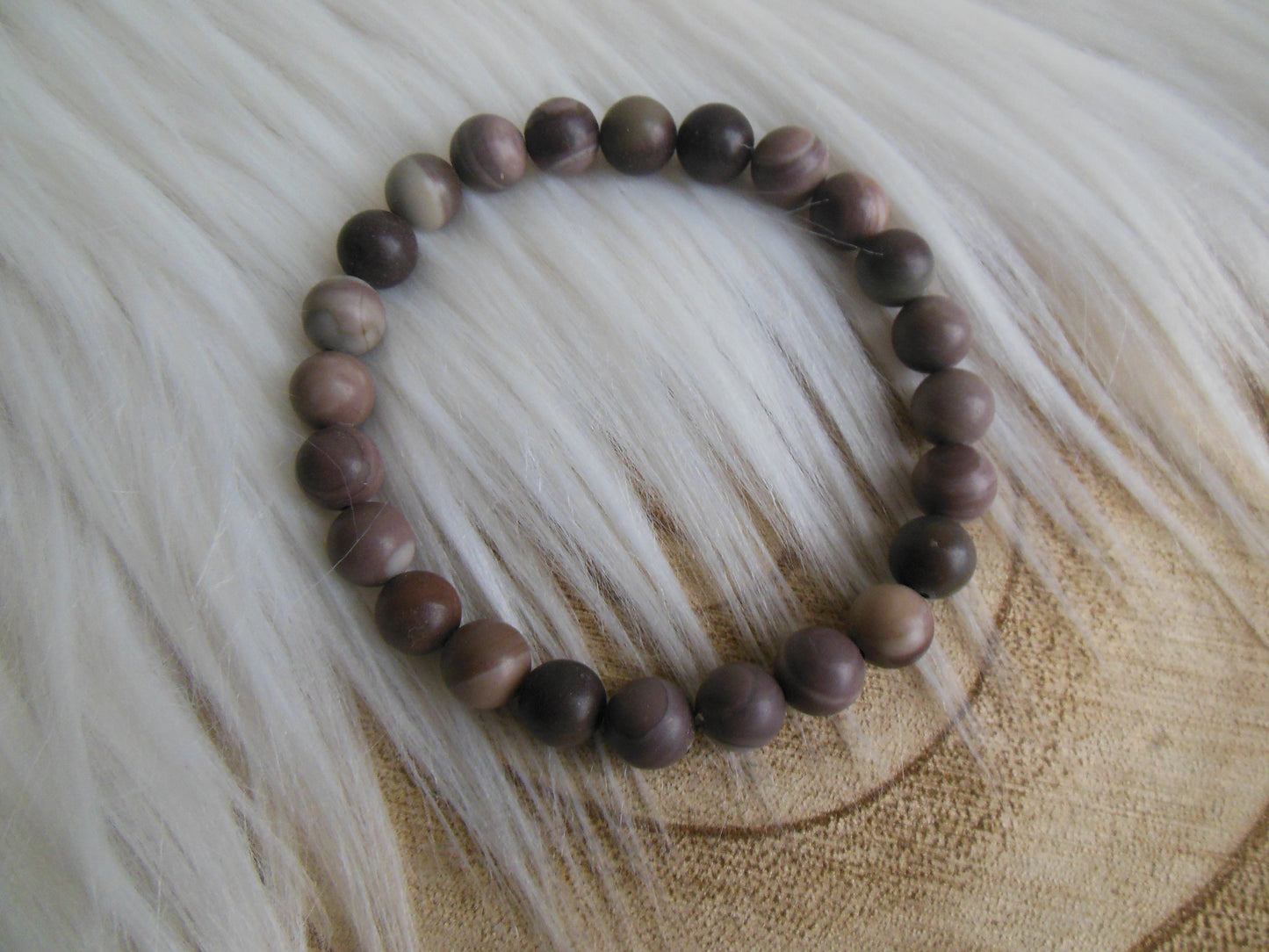 Bead bracelet Marble beige/brown