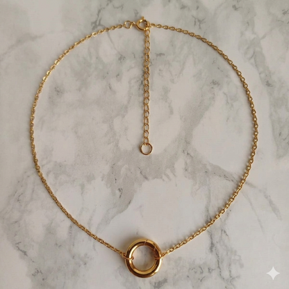 Mix & match ketting van RVS met spring gate sluiting goudkleurig
