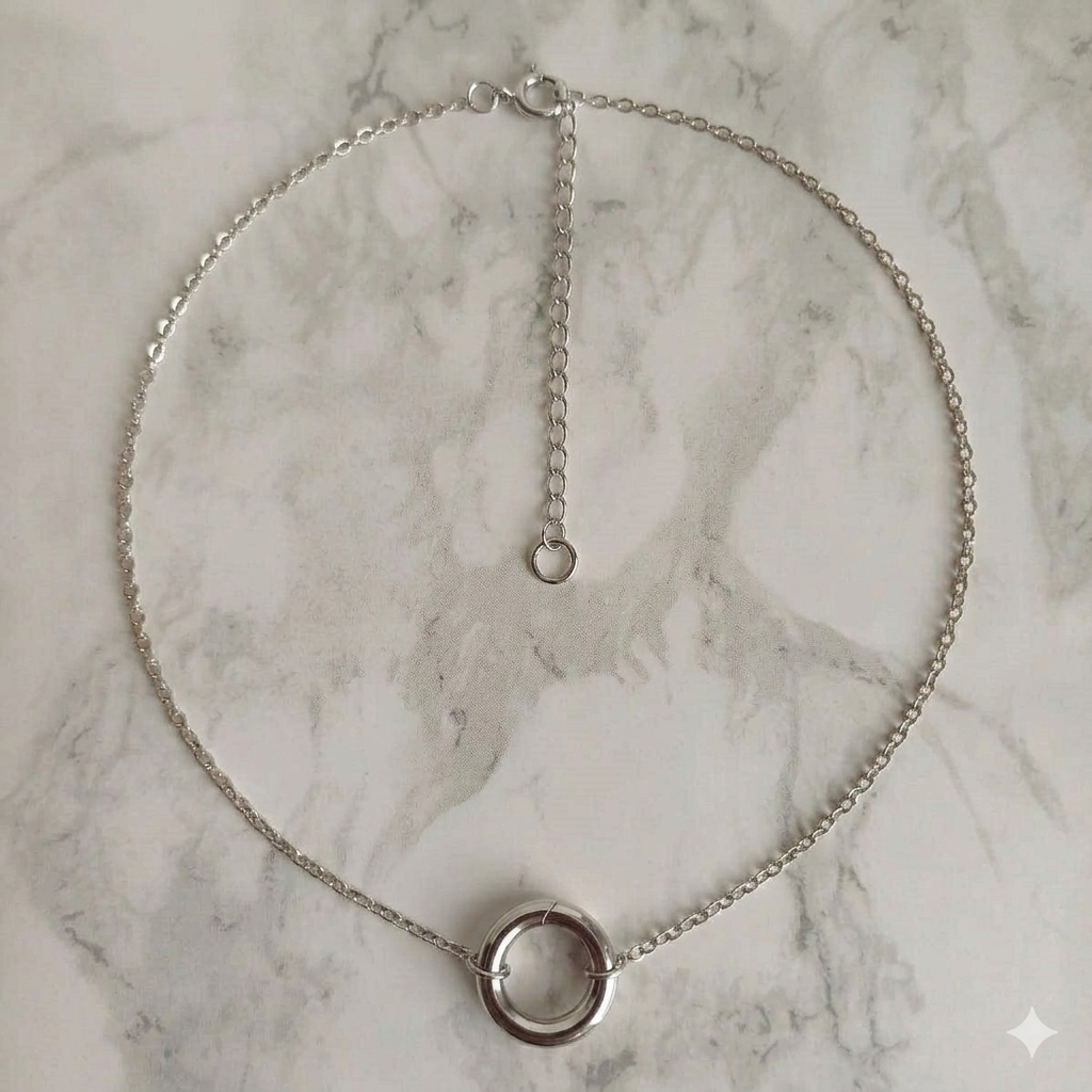 Mix & match ketting van RVS met spring gate sluiting zilverkleurig