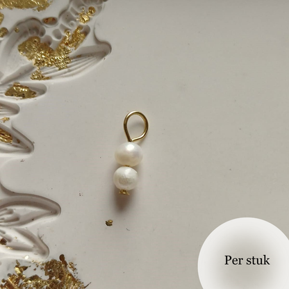 Mix & match bedel met kleine zoetwaterpareltjes goudkleur