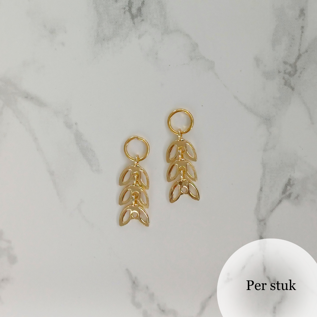 Mix & match bedel met goudkleurig bladdesign