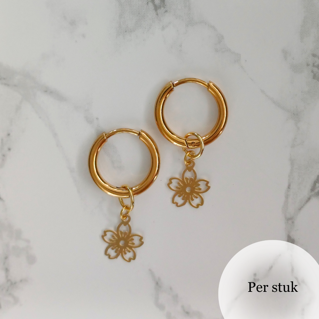 Mix & match bedel met verfijnd bloemetje goudkleur