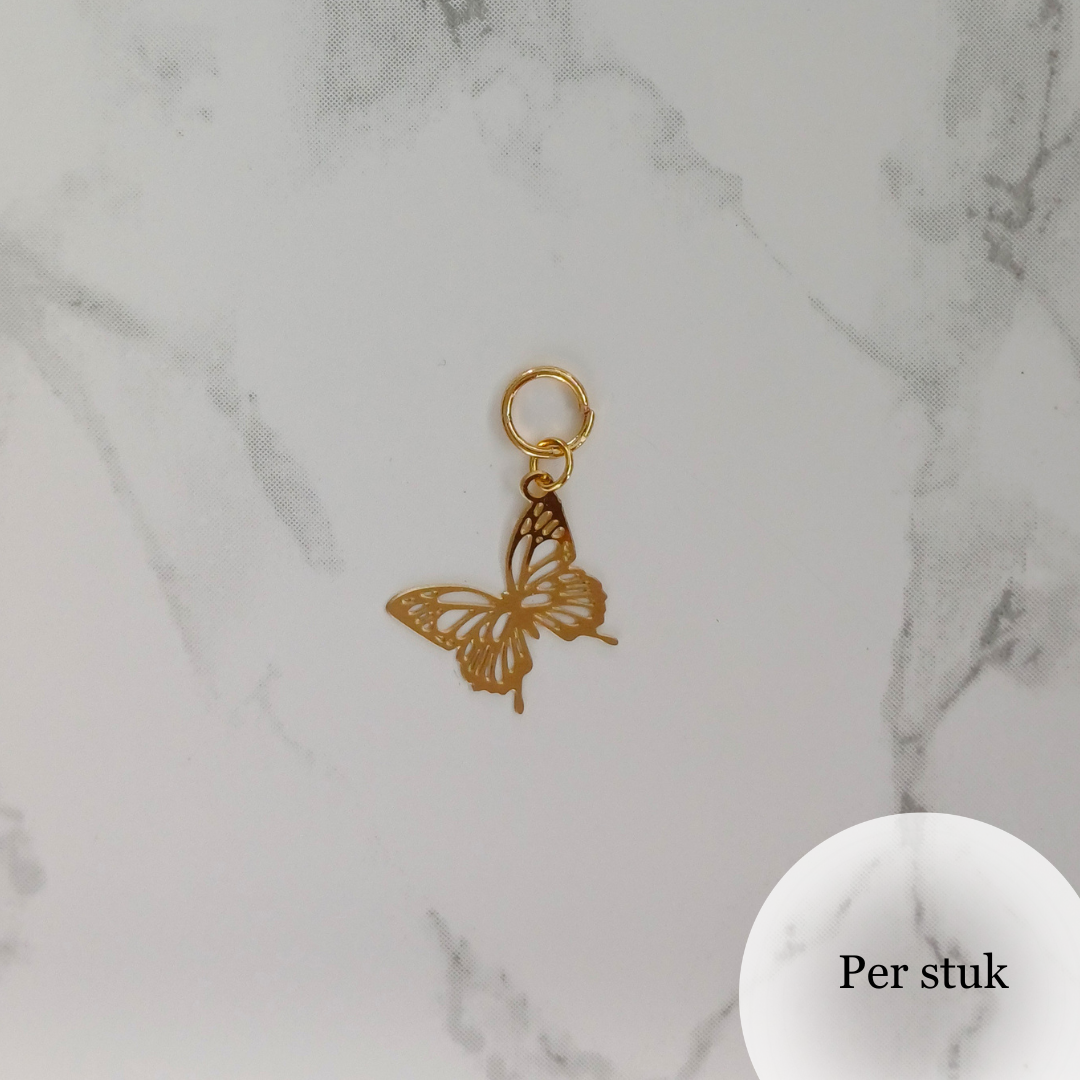Mix & match oorbel bedel vlinder goudkleur