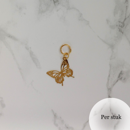 Mix & match oorbel bedel vlinder goudkleur