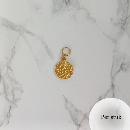 Mix & match bedel met bewerkt rondje goudkleur