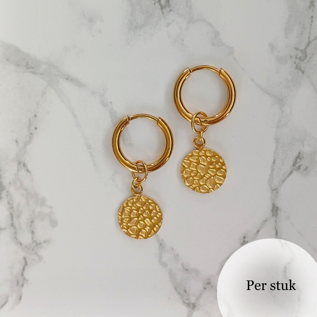 Mix & match bedel met bewerkt rondje goudkleur