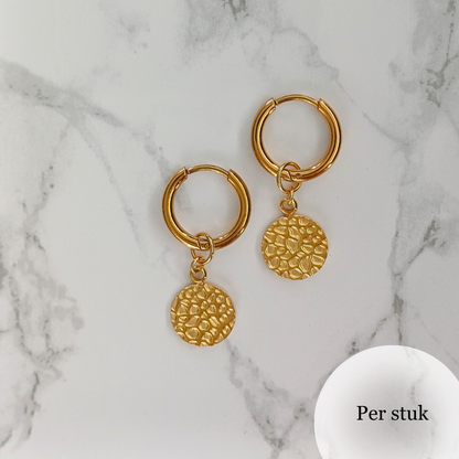 Mix & match bedel met bewerkt rondje goudkleur