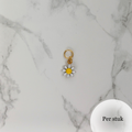 Mix & match oorbel bedel gekleurd bloemetje goudkleur