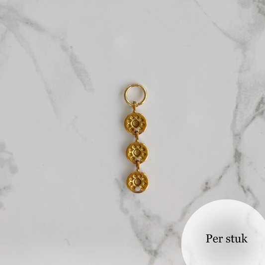 Mix & match bedel met 3 schijfjes goudkleur