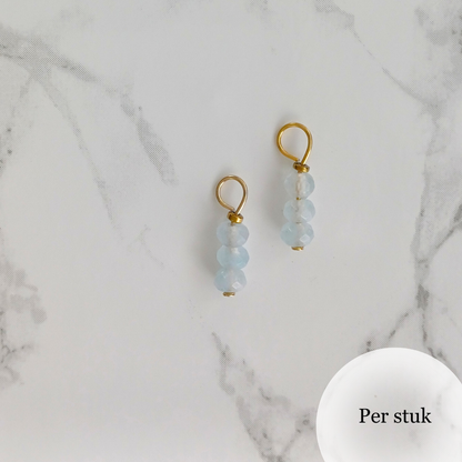Mix & match oorbel bedel met blauw geslepen kwarts goudkleur