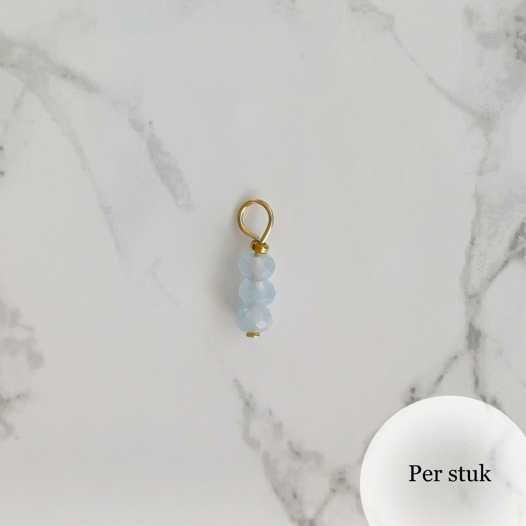 Mix & match oorbel bedel met blauw geslepen kwarts goudkleur
