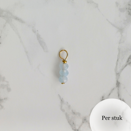 Mix & match oorbel bedel met blauw geslepen kwarts goudkleur