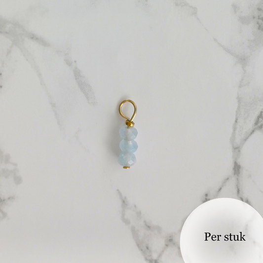 Mix & match oorbel bedel met blauw geslepen kwarts goudkleur