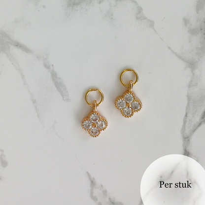 Mix & match bloembedel met zirkonia – transparant