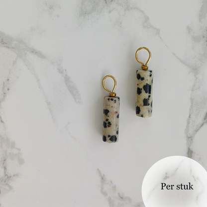 Mix & match bedel met staafvormige natuursteen Dalmatiër Jaspis