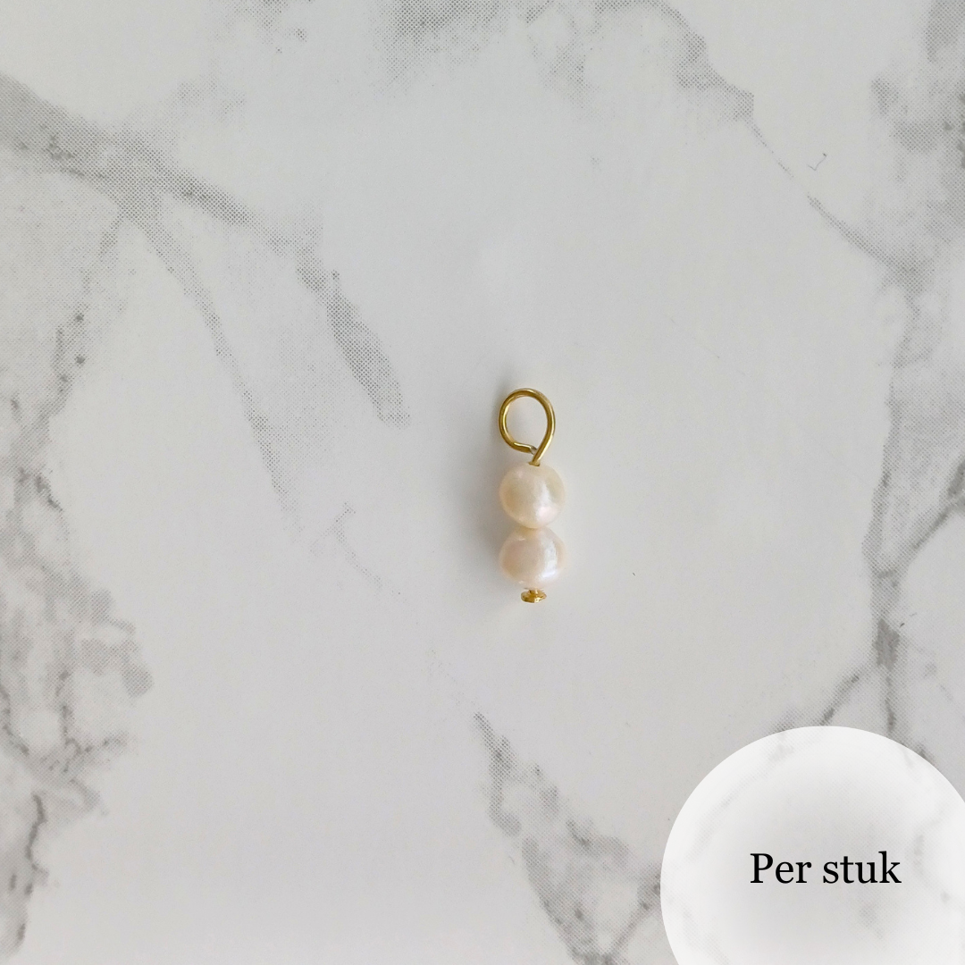 Mix & match bedel met kleine zoetwaterpareltjes goudkleur
