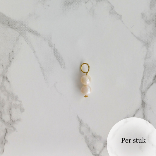 Mix & match bedel met kleine zoetwaterpareltjes goudkleur