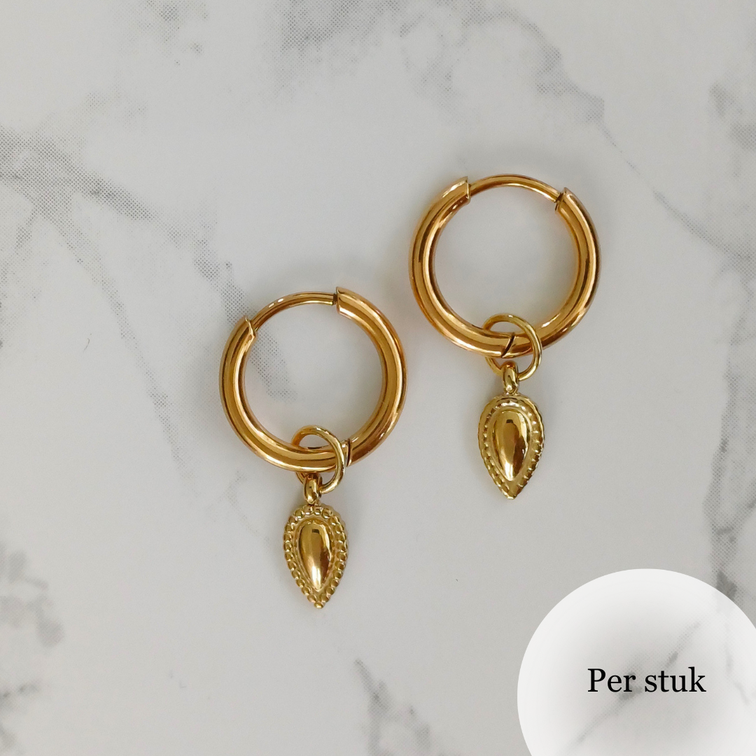 Mix & match druppelvormige bedel goudkleur