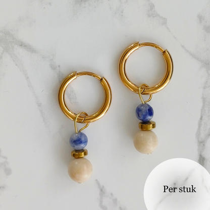Mix & match bedel met Riverstone en Sodaliet goudkleur