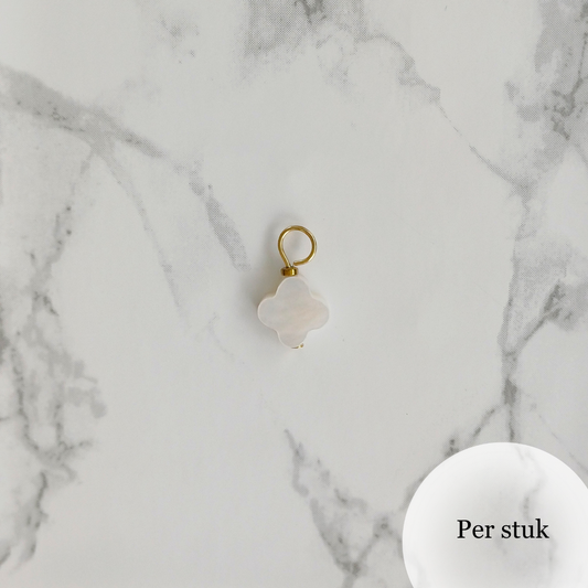 Mix & match bedel met schelp klavertje goudkleur
