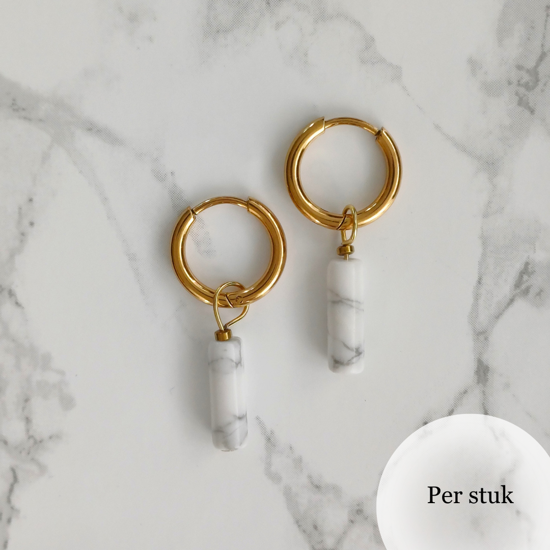 Mix & match oorbel bedel staafvormige Howliet goudkleur