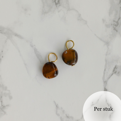 Mix & match oorbel bedels met tijgeroog goudkleur