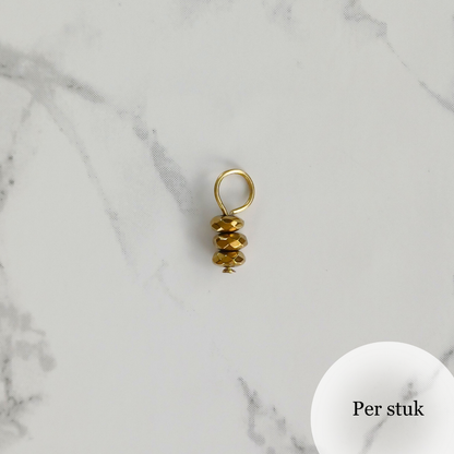 Mix & match bedel met bewerkte hematiet kraaltjes