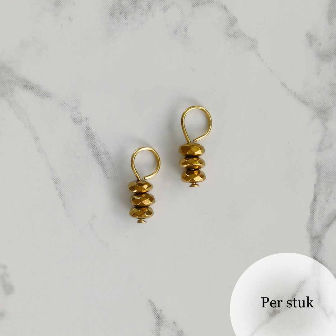 Mix & match bedel met bewerkte hematiet kraaltjes