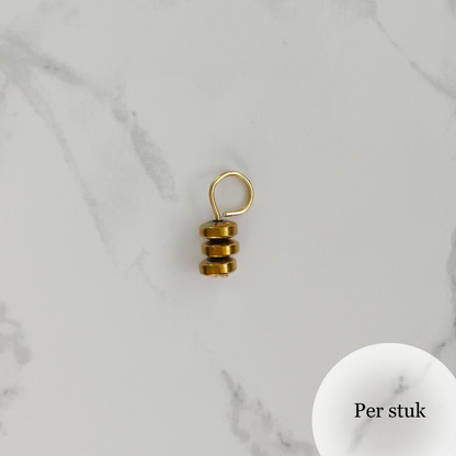 Mix & match bedel met stijlvolle hematietkraaltjes goudkleur