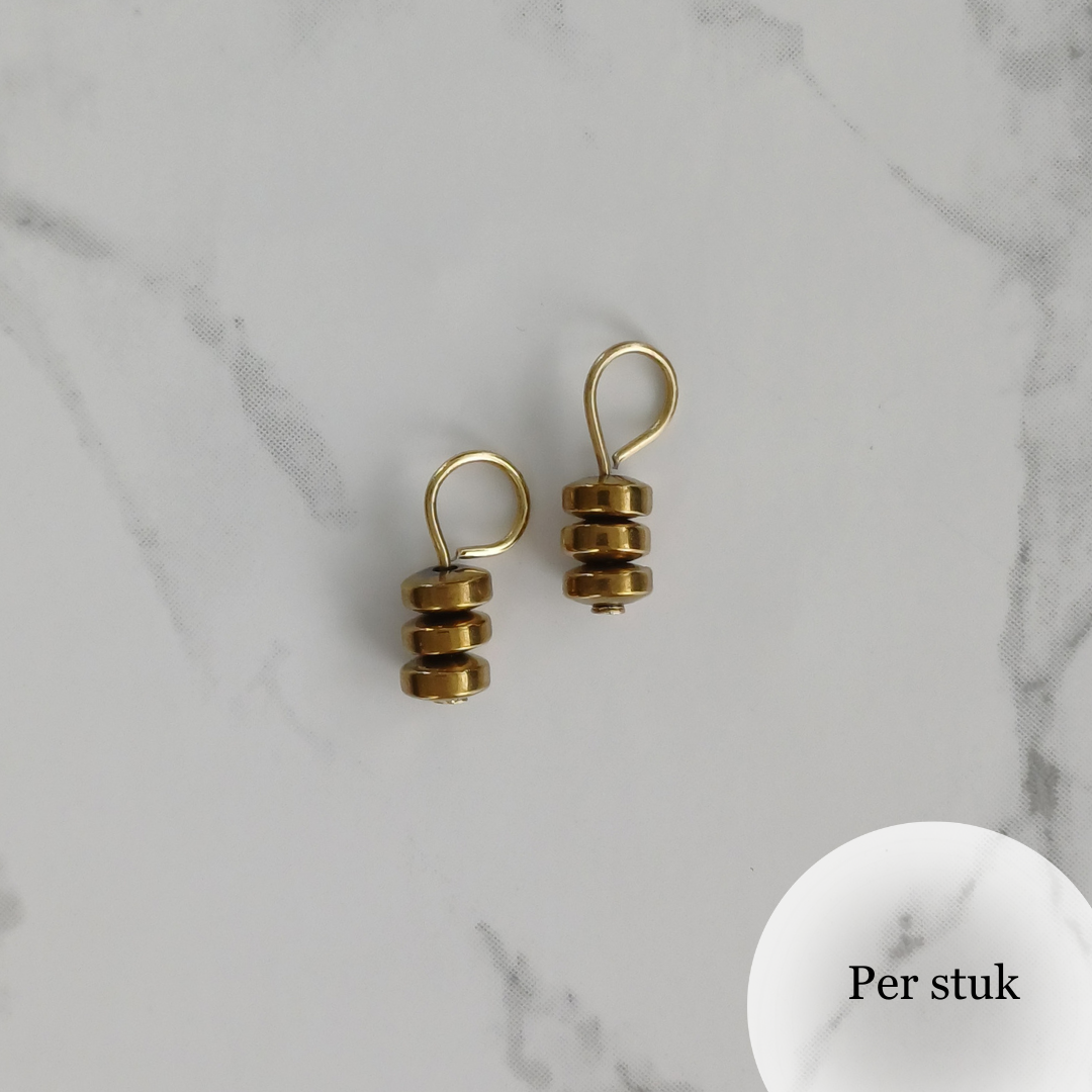 Mix & match bedel met stijlvolle hematietkraaltjes goudkleur