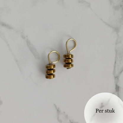 Mix & match bedel met stijlvolle hematietkraaltjes goudkleur