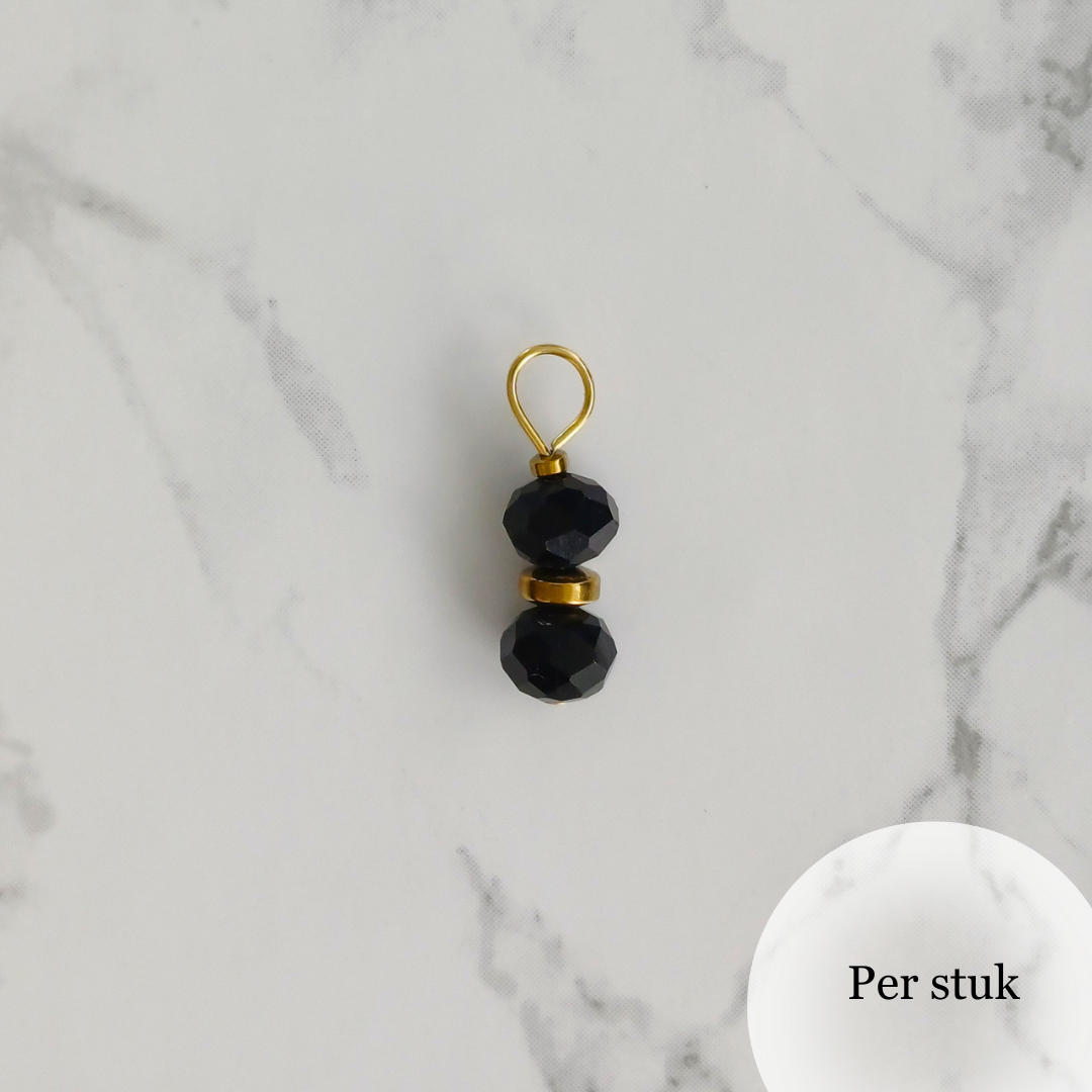 Mix & match bedel met facetkralen goudkleur