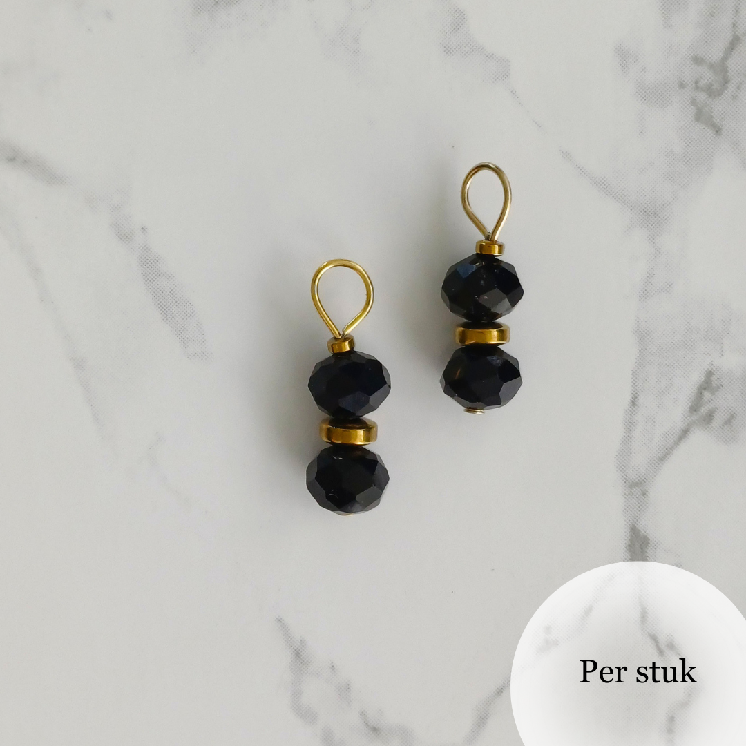 Mix & match bedel met facetkralen goudkleur