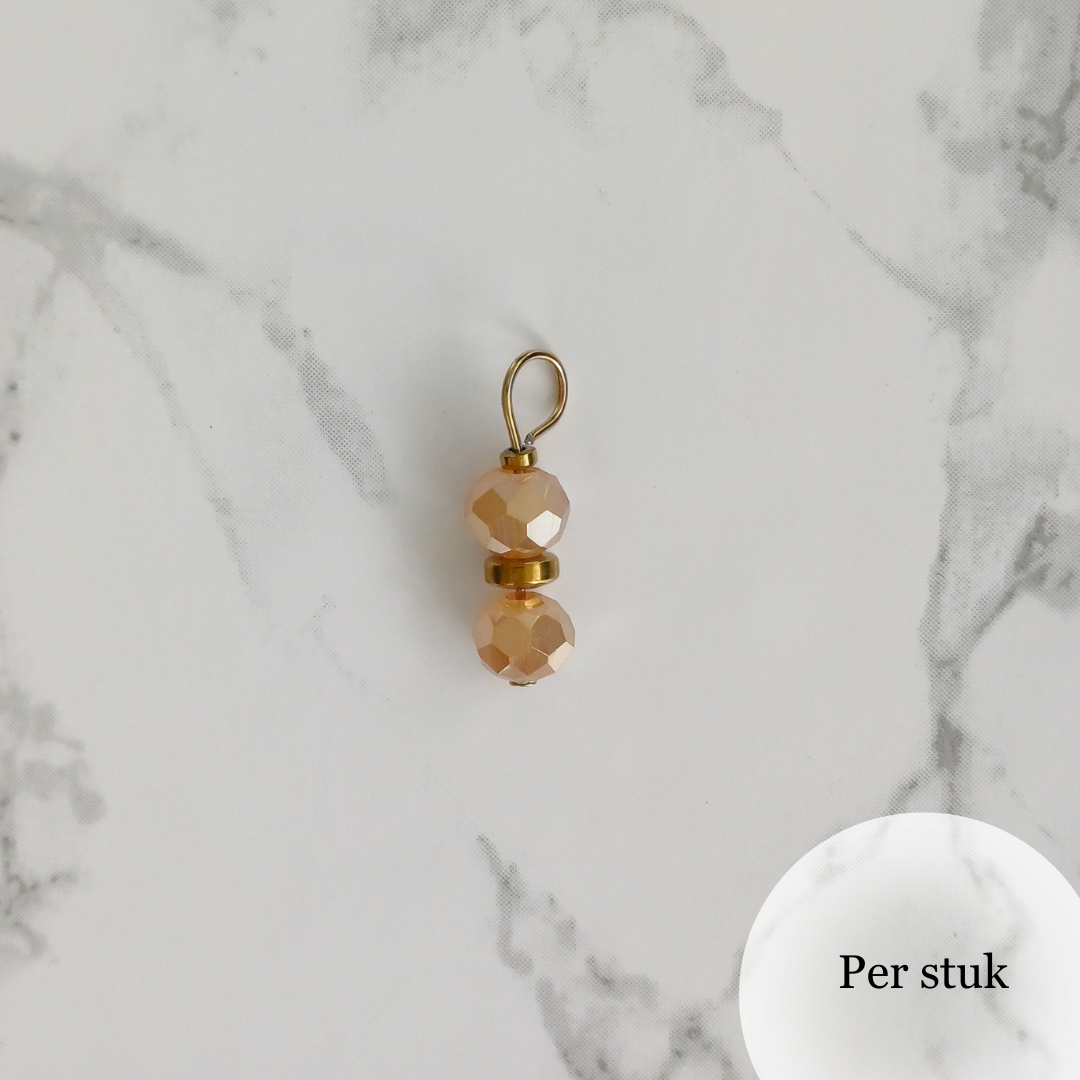 Mix & match bedel met facetkralen goudkleur
