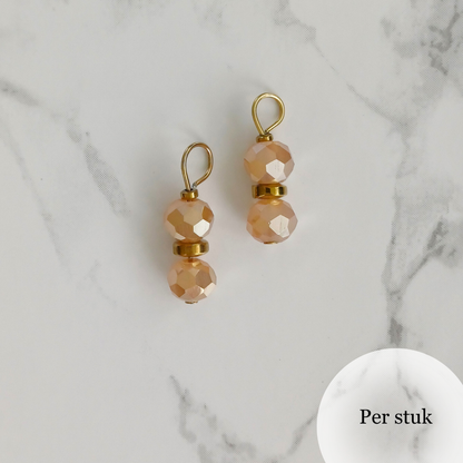 Mix & match bedel met facetkralen goudkleur