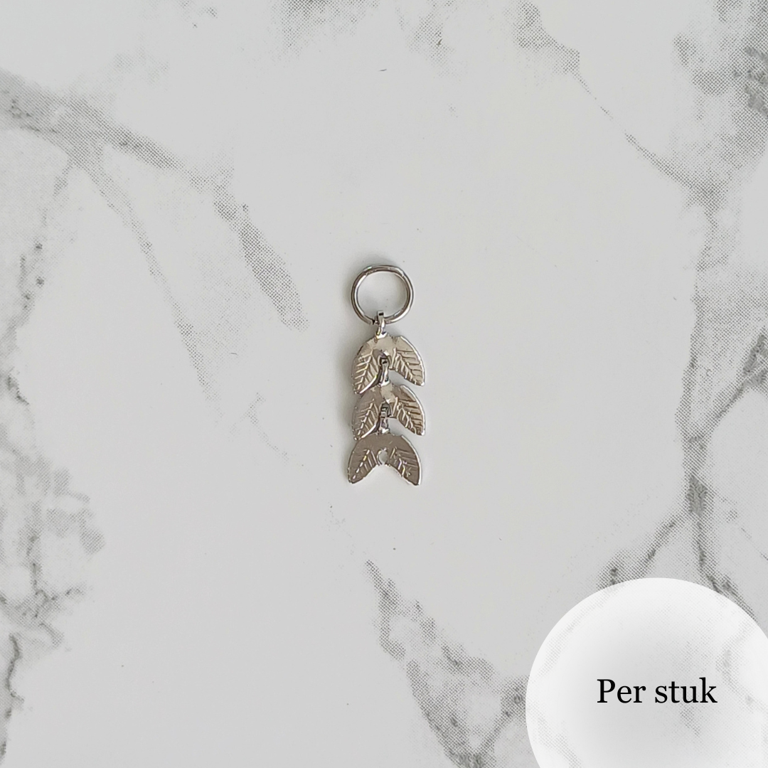 Mix & match bedel met zilverkleurig bladdesign