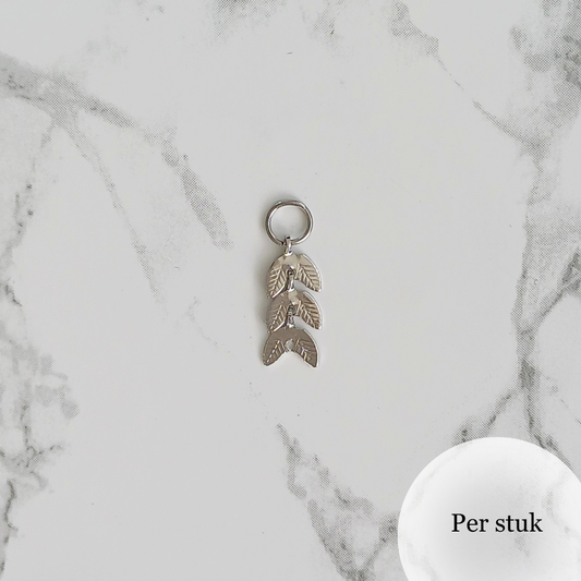 Mix & match bedel met zilverkleurig bladdesign