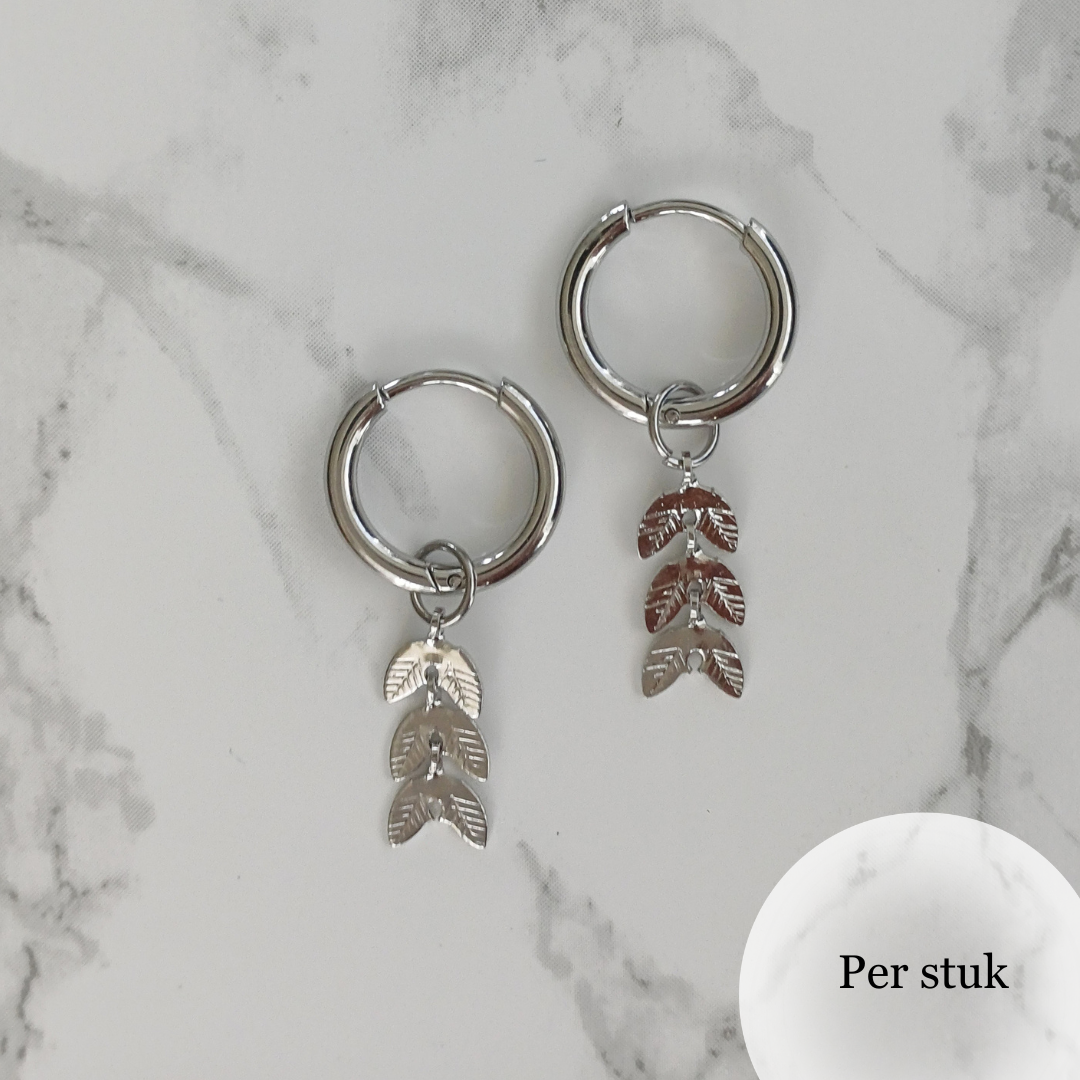 Mix & match bedel met zilverkleurig bladdesign